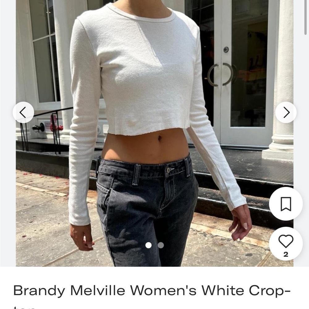 Brandy Melville Cream Ribbed Top